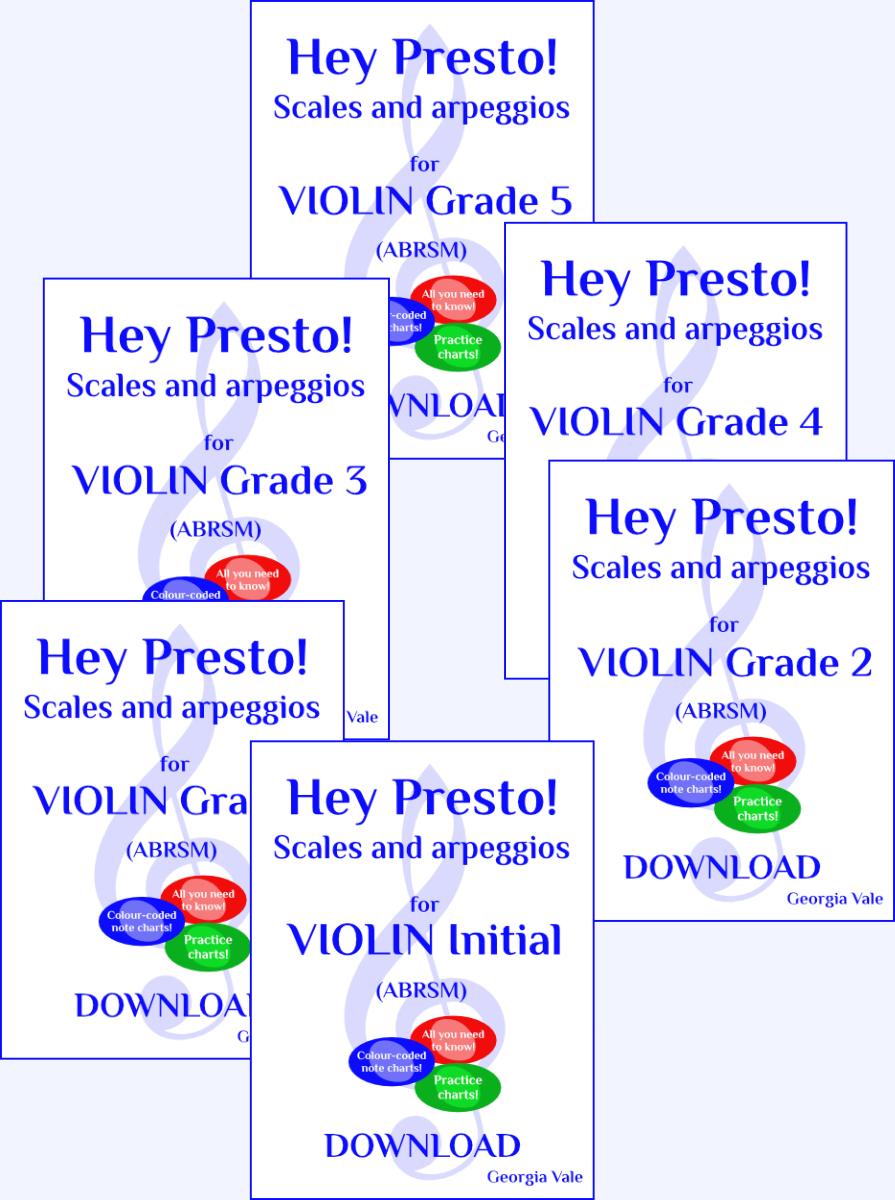 Violin Scales & Arpeggio Charts - Complete Set (Initial–Grade 5, ABRSM compatible)