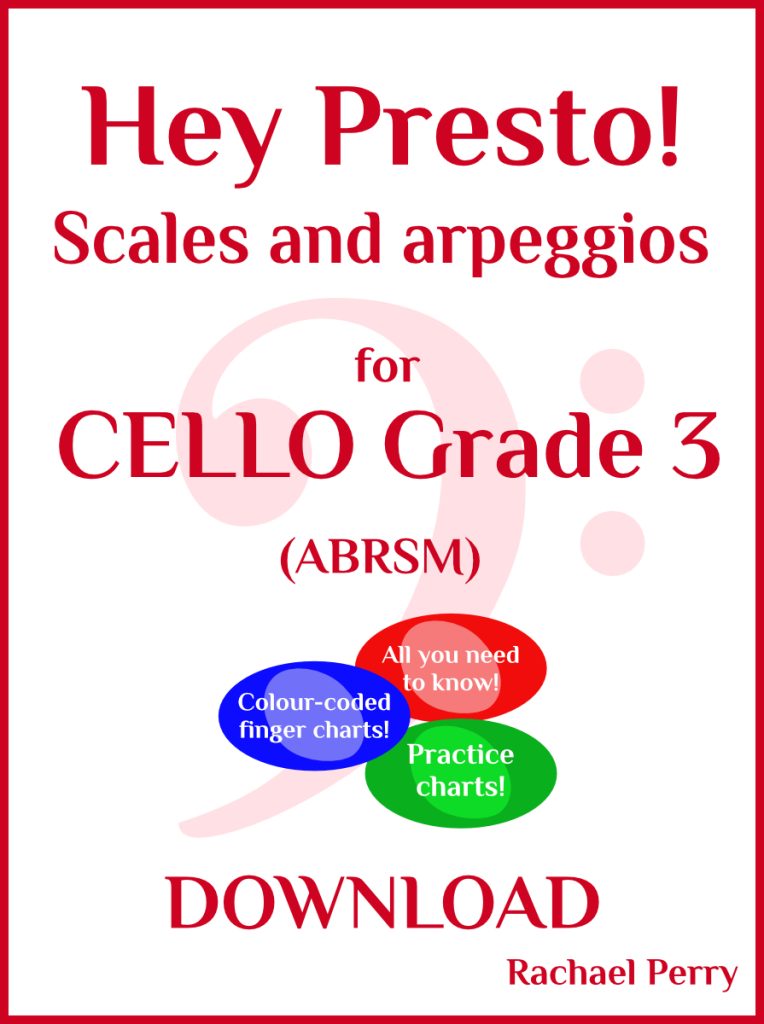 Cello Scales & Arpeggio Charts - Grade 3 (ABRSM compatible)