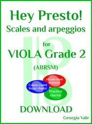 Viola Scales & Arpeggio Charts - Grade 2 (ABRSM compatible)