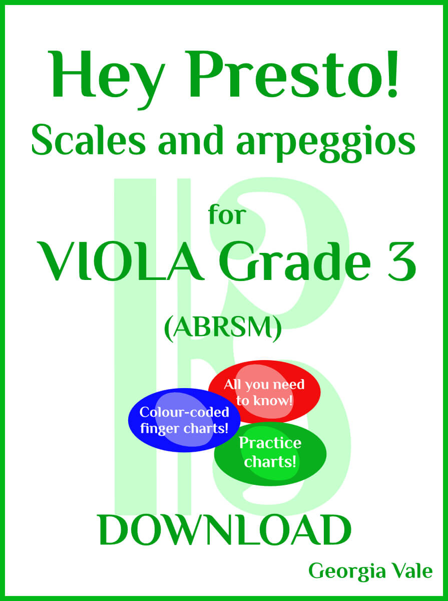 Viola Scales & Arpeggio Charts - Grade 3 (ABRSM compatible)