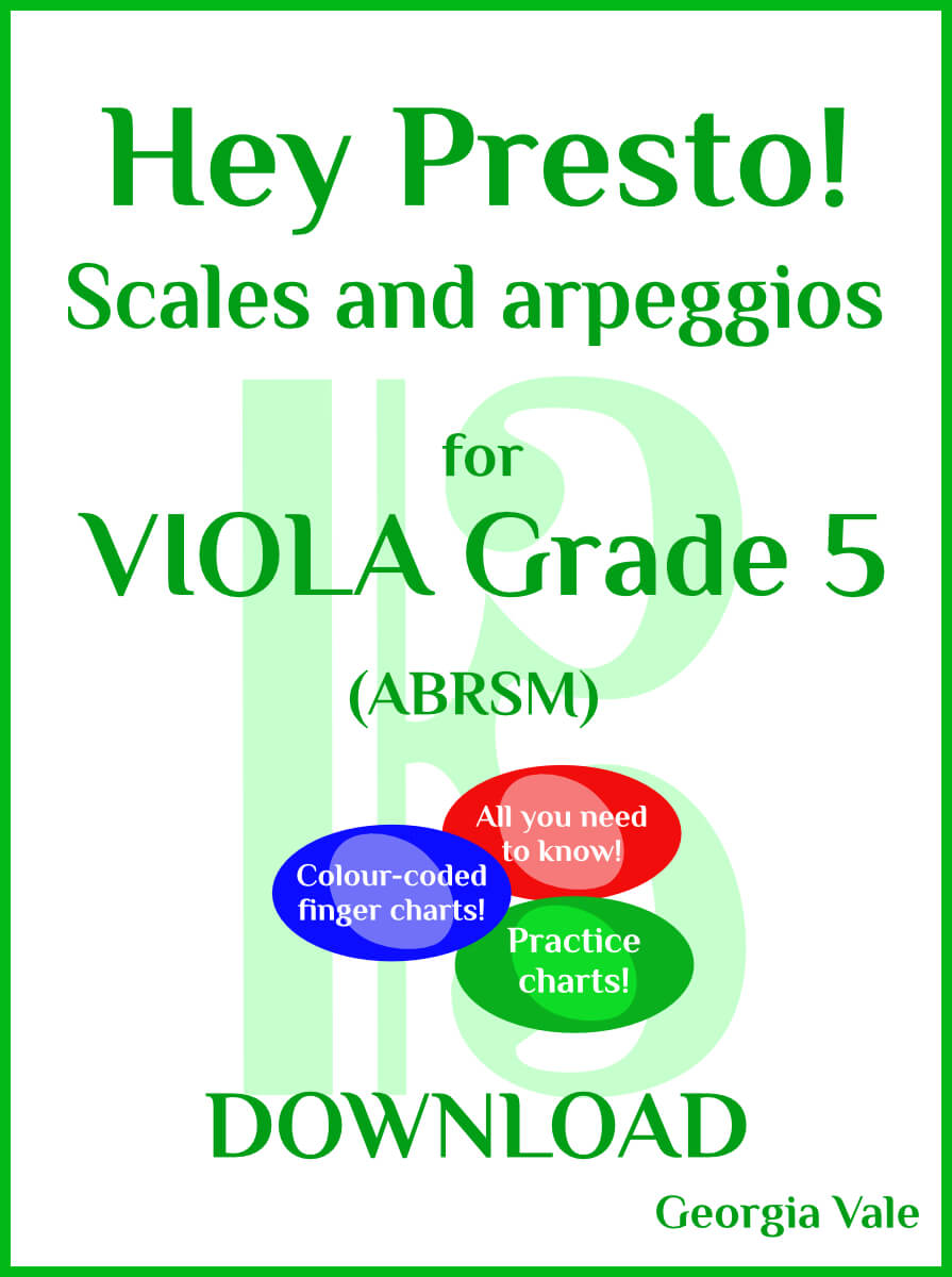 Viola Scales & Arpeggio Charts - Grade 5 (ABRSM compatible)