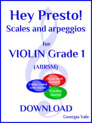 Violin Scales & Arpeggio Charts - Grade 1 (ABRSM compatible)
