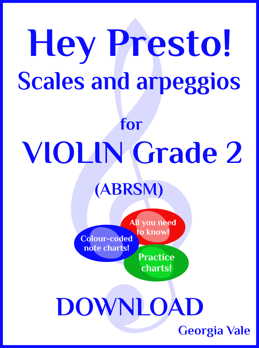Violin Scales & Arpeggio Charts - Grade 2 (ABRSM compatible)