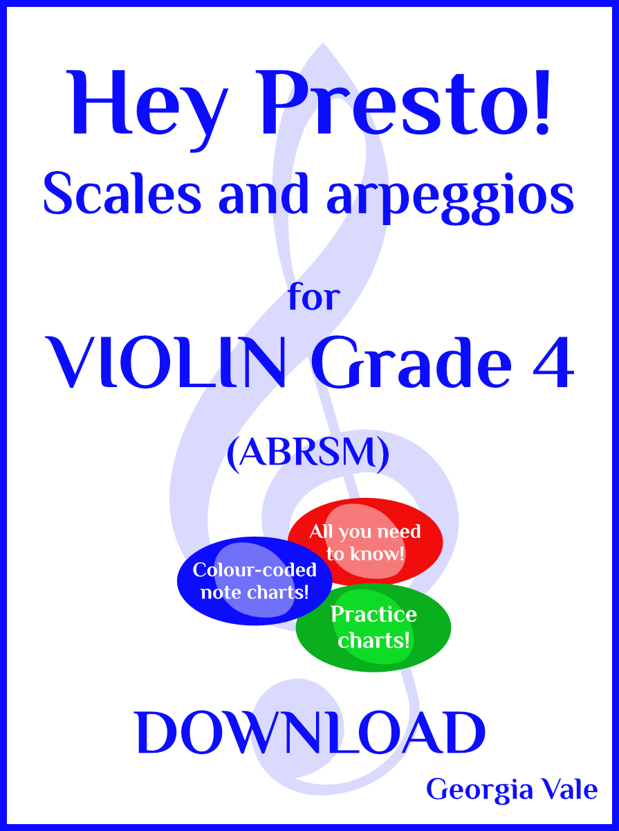 Violin Scales & Arpeggio Charts - Grade 4 (ABRSM compatible)